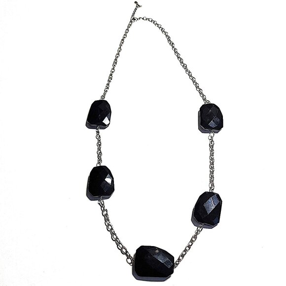 Long black Onyx necklace - Picture 1 of 8
